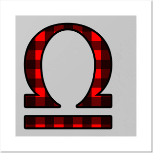 Libra Zodiac Horoscope Symbol in Black and Red Buffalo Plaid Posters and Art